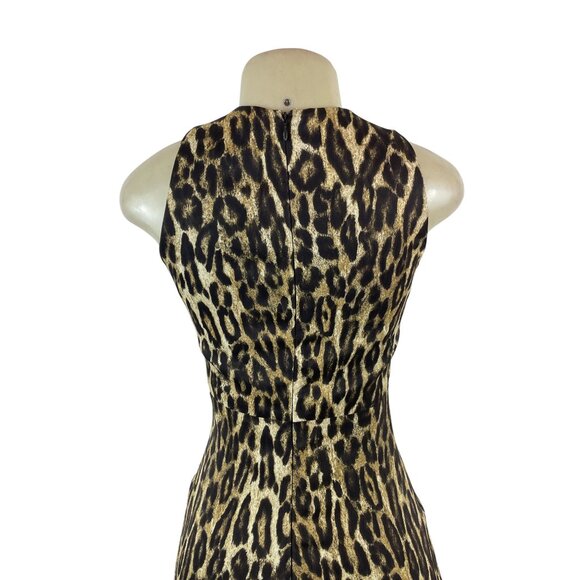 Michael Kors Leopard Print Halter Neck Bodycon Dress Size 2- NEW - Picture 5 of 9